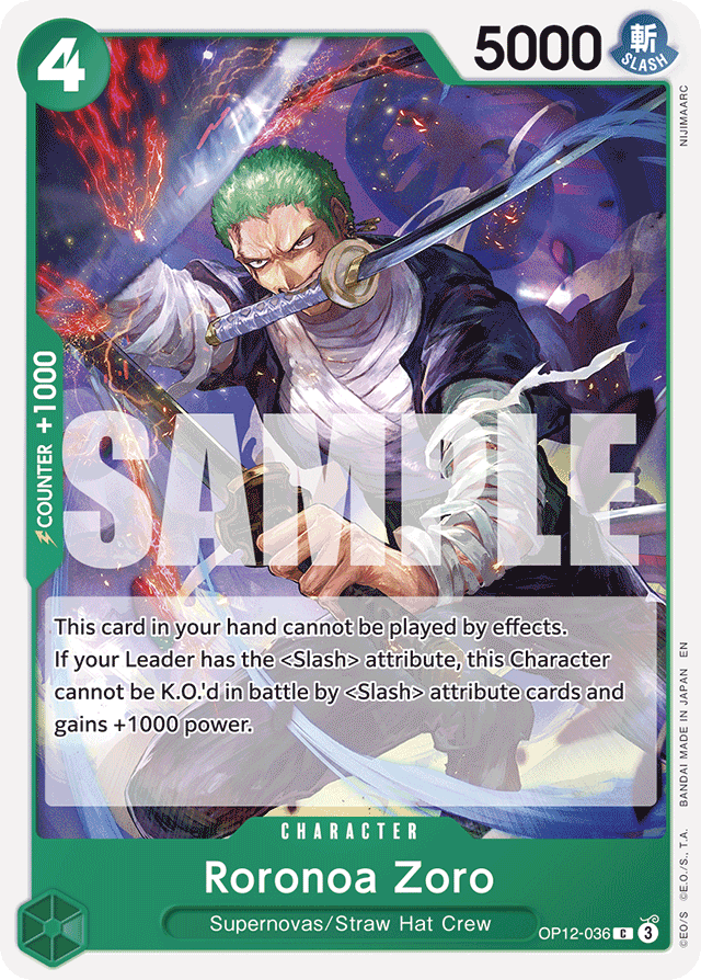 Roronoa Zoro - OP12-036 - Common - Legacy of the Master