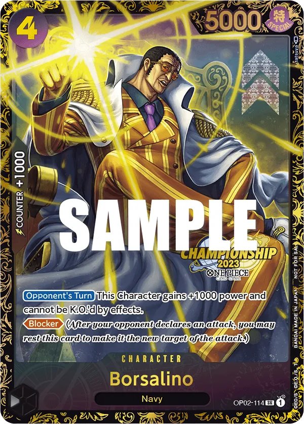 Borsalino - OP02-114 - Super Rare (Championship Stamp) - Paramount War