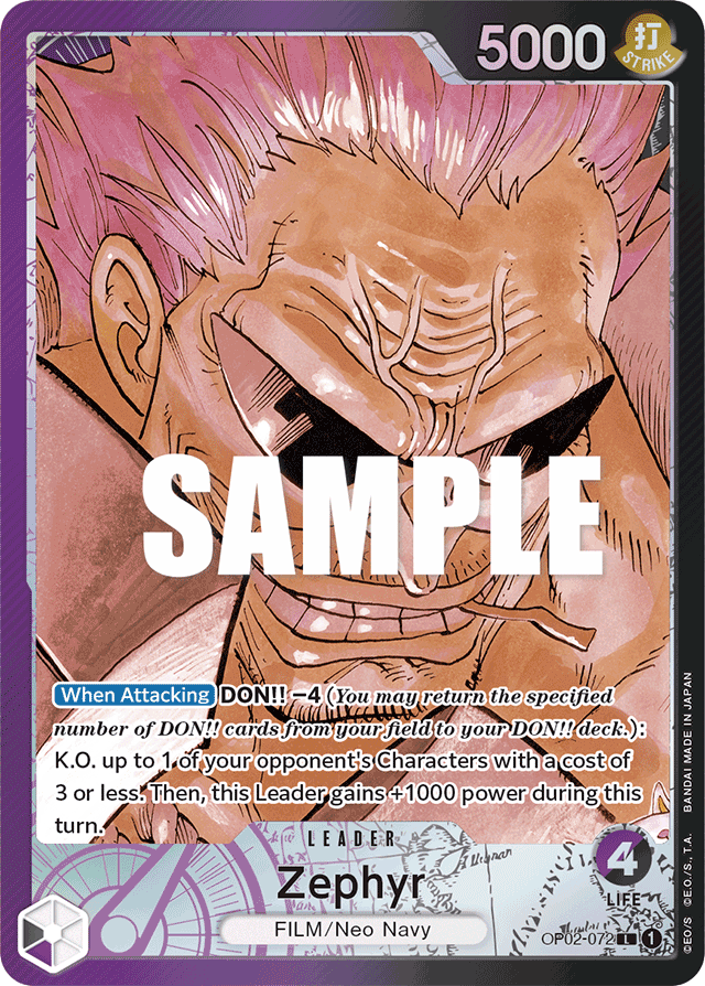 Zephyr - OP02-072 - Leader (Alternate Art) - Paramount War