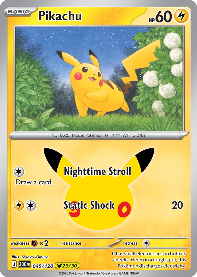 Pikachu - 045/128 - 30th Celebration