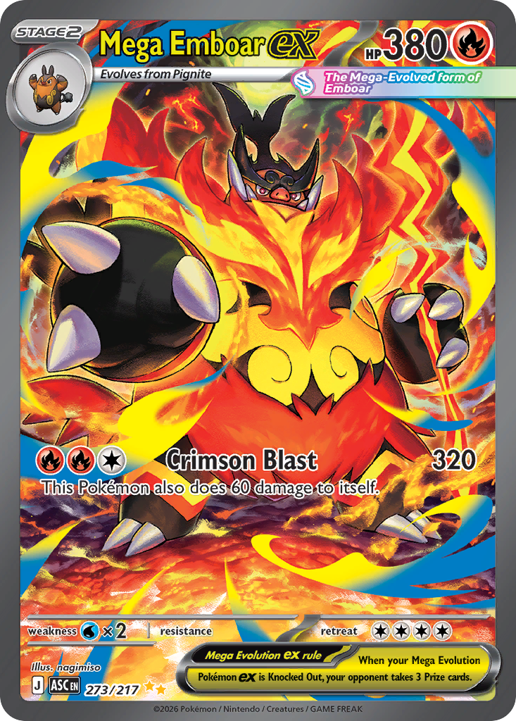 Mega Emboar ex - 273/217 - Ascended Heroes