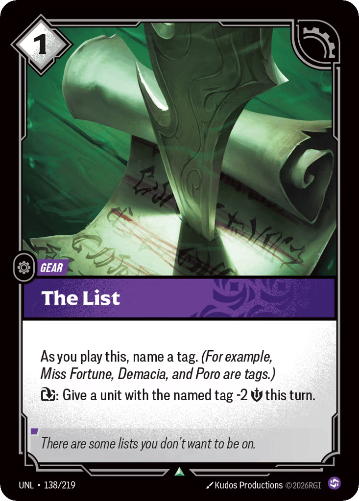 The List - 138/219 - Uncommon - Unleashed