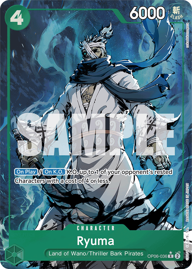 Ryuma - OP06-036 - Rare (Premium Alt Art) - Wings of the Captain