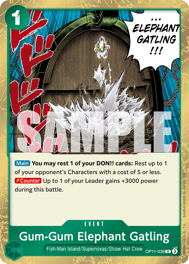 Gum-Gum Elephant Gatling - OP11-038 - Rare - A Fist Of Divine Speed