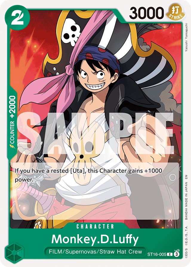 Monkey.D.Luffy - ST16-005 - Common (Reprint) - GREEN Uta
