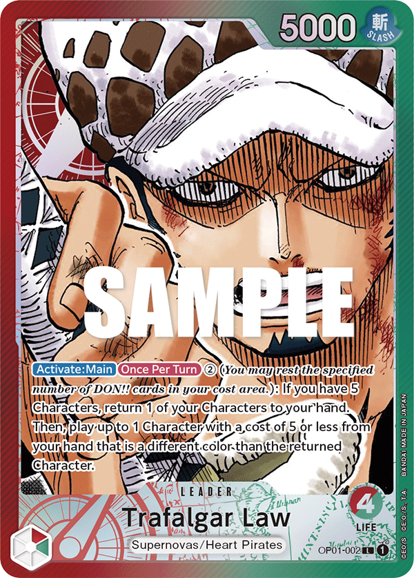 Trafalgar Law - OP01-002 - Leader (Alternate Art) - Romance Dawn