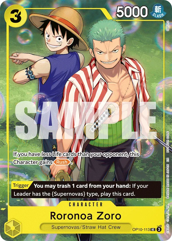 Roronoa Zoro - OP10-113 - Uncommon (Learn Together Alt Art) - Royal Blood