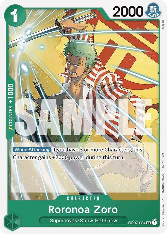 Roronoa Zoro - OP07-034 - Uncommon (Reprint) - 500 Years In The Future