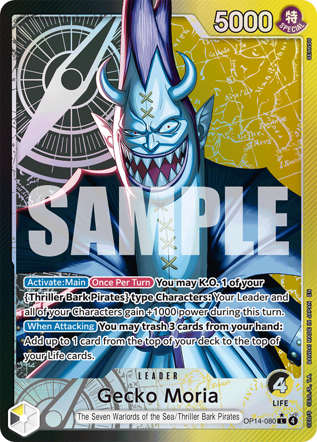 Gecko Moria - OP14-080 - Leader (Alternate Art) - The Azure Sea's Seven