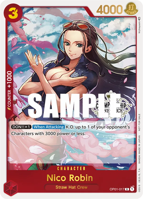 Nico Robin - OP01-017 - Rare (Championship Stamp) - Romance Dawn