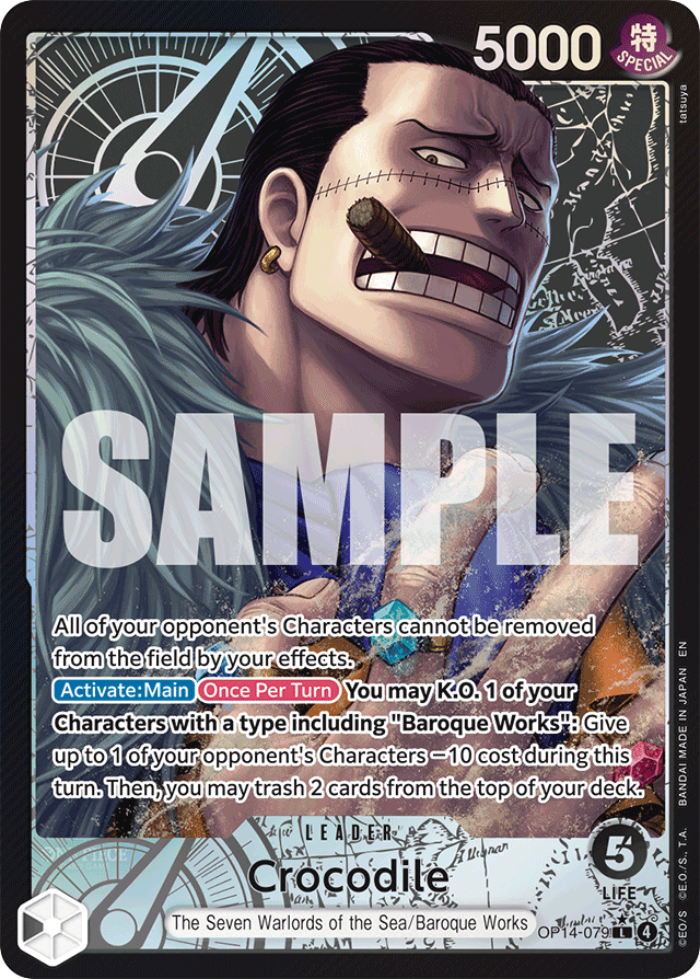 Crocodile - OP14-079 - Leader (Alternate Art) - The Azure Sea's Seven