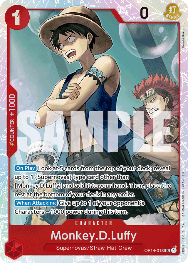 Monkey.D.Luffy - OP14-013 - Super Rare - The Azure Sea's Seven