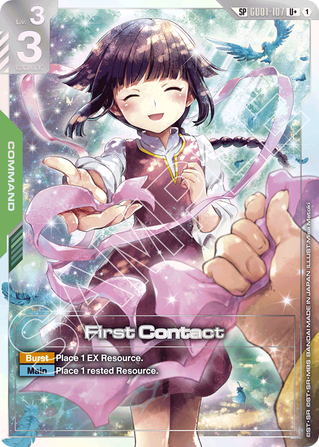 First Contact - GD01-107 - Uncommon (Premium Alt Art) - Newtype Rising