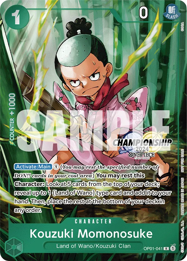 Kouzuki Momonosuke - OP01-041 - Rare (Championship Stamp) - Romance Dawn