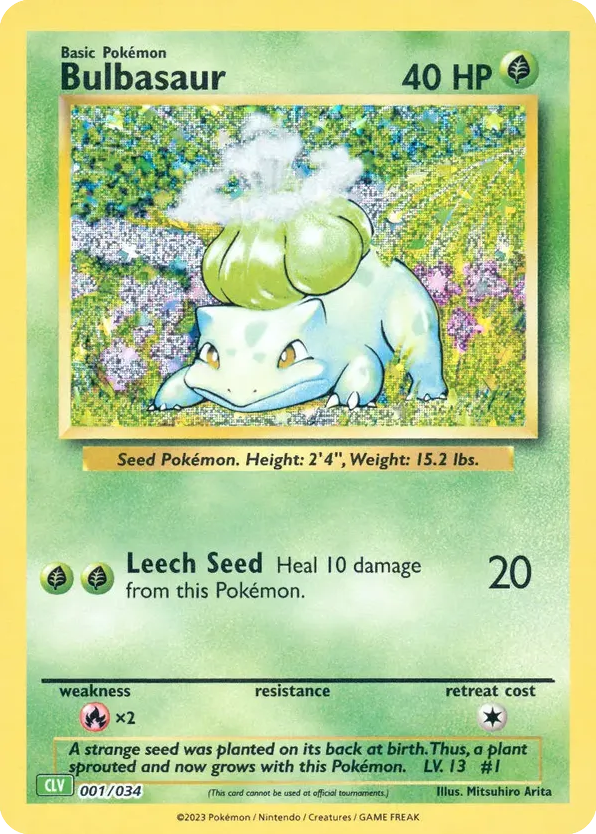 Bulbasaur - 01/34 - Pokémon TCG Classic - Venusaur