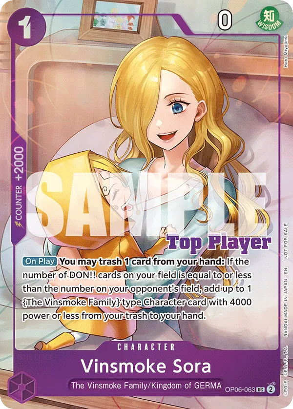 Vinsmoke Sora - OP06-063 - Uncommon (Top Player Stamp) - Wings of the Captain