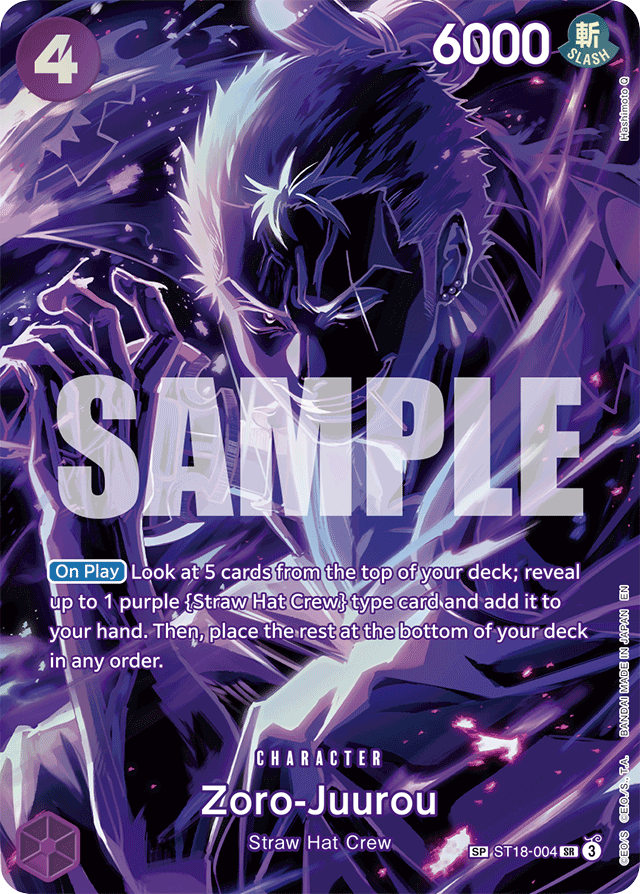 Zoro-Juurou - ST18-004 - Super Rare (Special Alternate Art) - PURPLE Monkey.D.Luffy