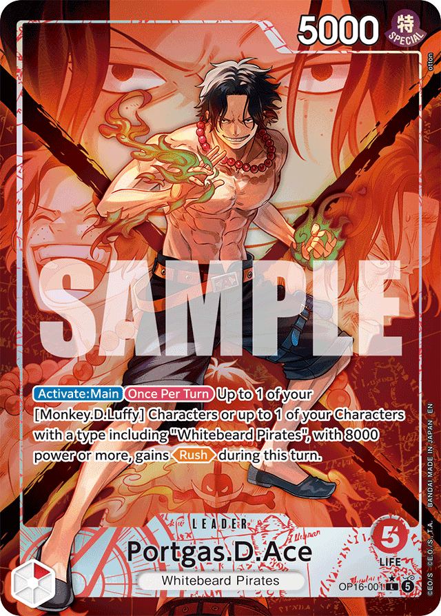 Portgas.D.Ace - OP16-001 - Leader (Alternate Art) - The Time Of Battle