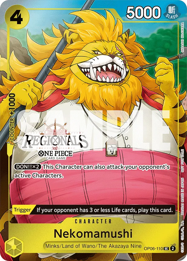 Nekomamushi - OP06-110 - Uncommon (Regional Participant Stamp) - Wings of the Captain