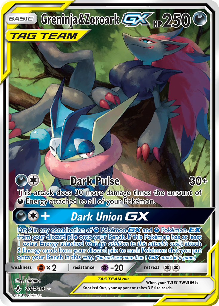 Greninja & Zoroark-GX - 201/214 - Unbroken Bonds