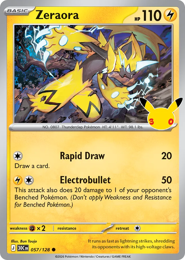 Zeraora - 057/128 - 30th Celebration
