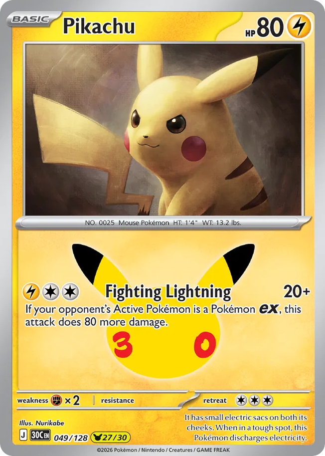 Pikachu - 049/128 - 30th Celebration