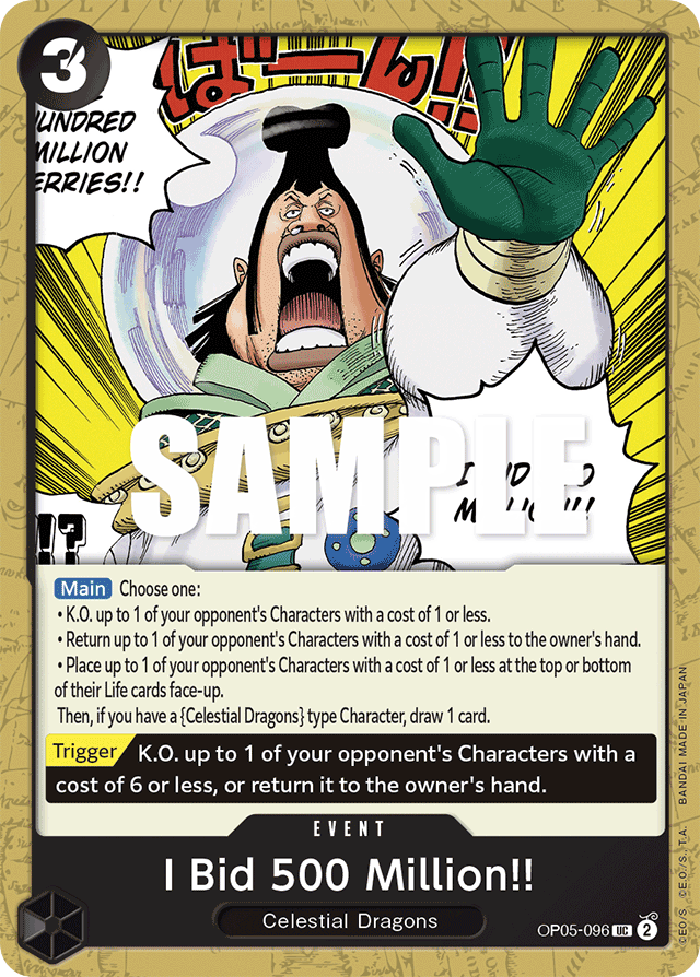 I Bid 500 Million!! - OP05-096 - Uncommon - Awakening of the New Era
