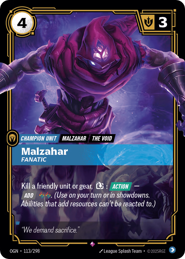 Malzahar, Fanatic - 113/298 - Rare - Origins