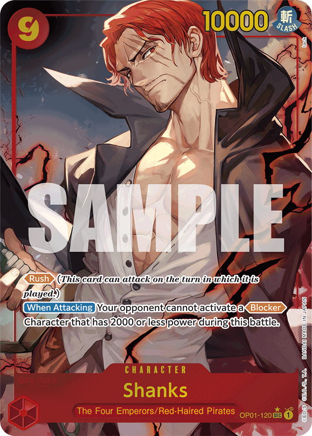 Shanks - OP01-120 - Secret Rare (Premium Alt Art) - Romance Dawn