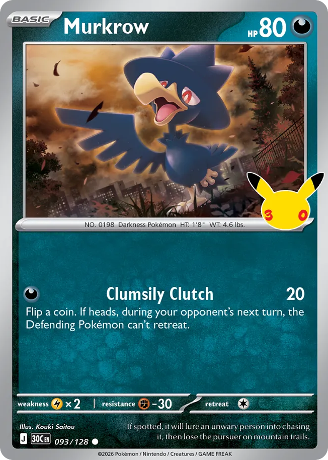 Murkrow - 093/128 - 30th Celebration