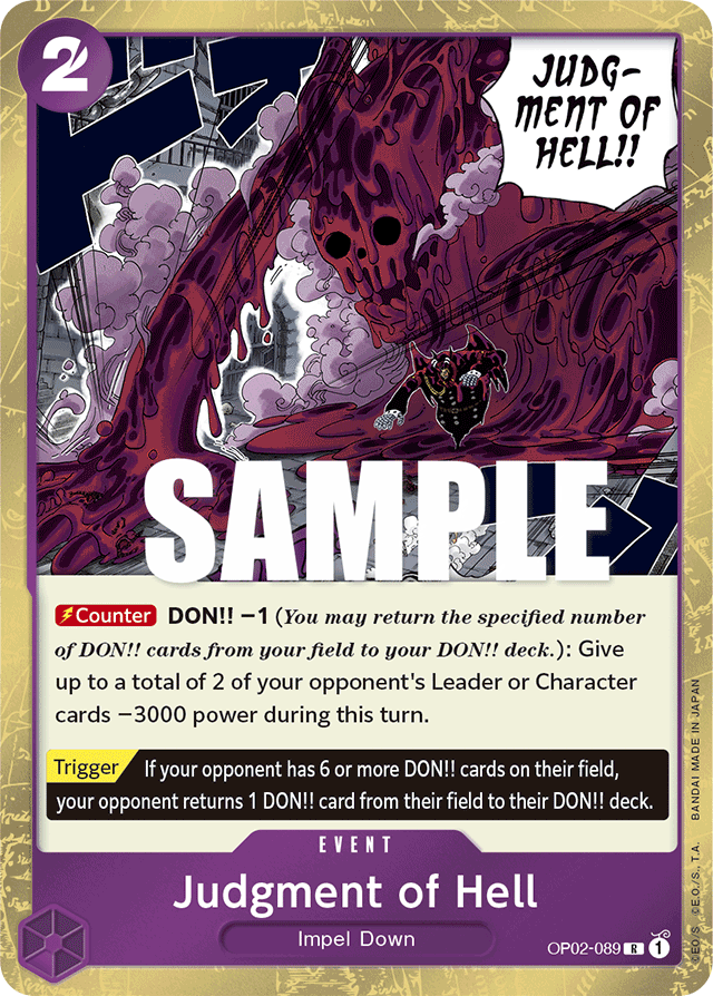 Judgment of Hell - OP02-089 - Rare - Paramount War