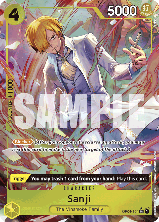 Sanji - OP04-104 - Super Rare (Premium Alt Art) - Kingdoms of Intrigue