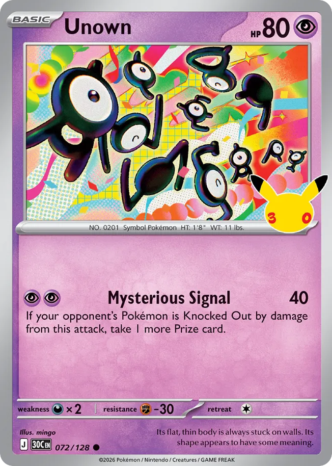 Unown - 072/128 - 30th Celebration