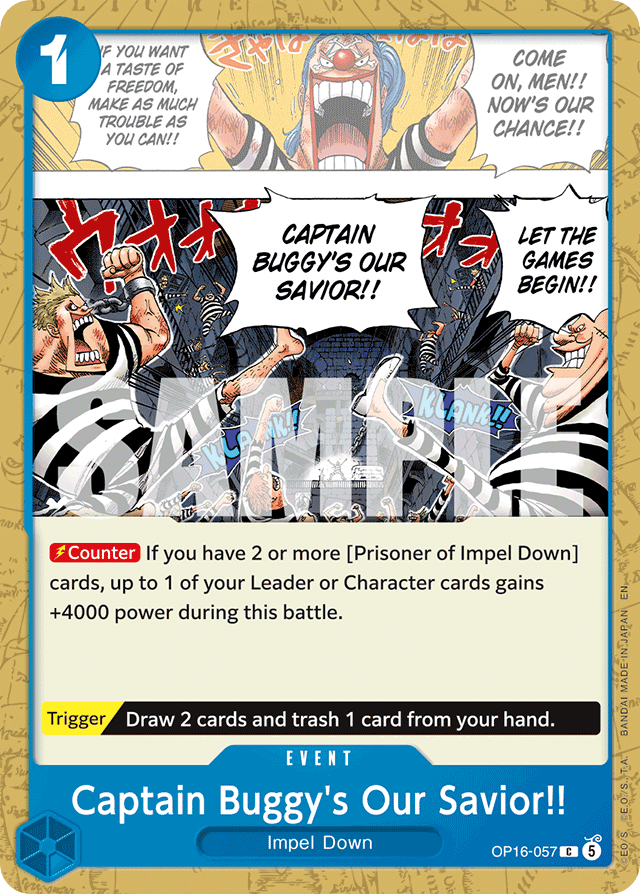 Captain Buggy's Our Savior!! - OP16-057 - Common - The Time Of Battle
