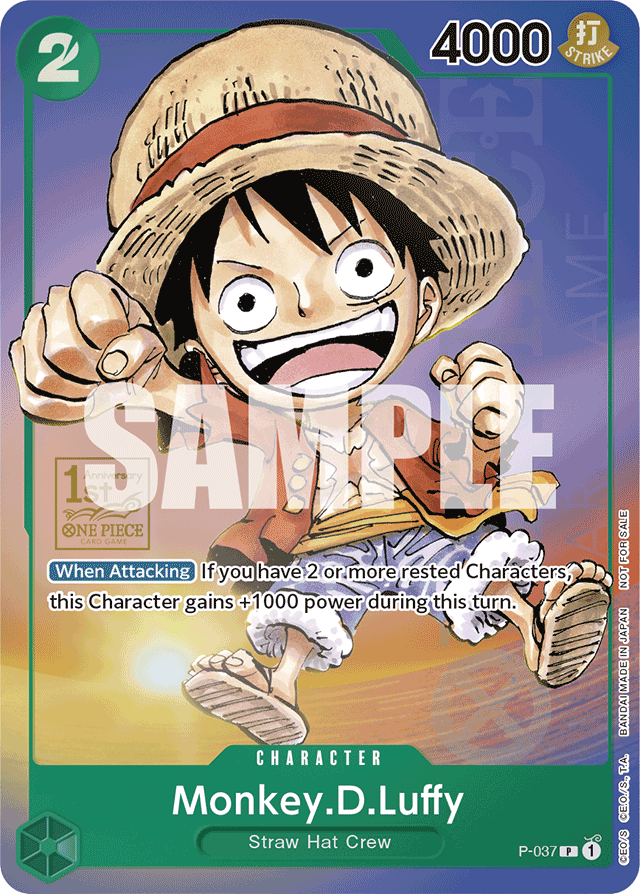 Monkey.D.Luffy - P-037 - Promo (First Anniversary Stamp) - Promos