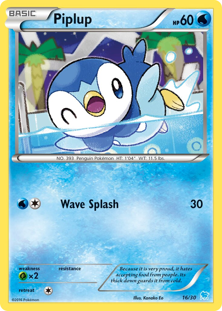 Piplup - 16/30 - XY Trainer Kit Suicune