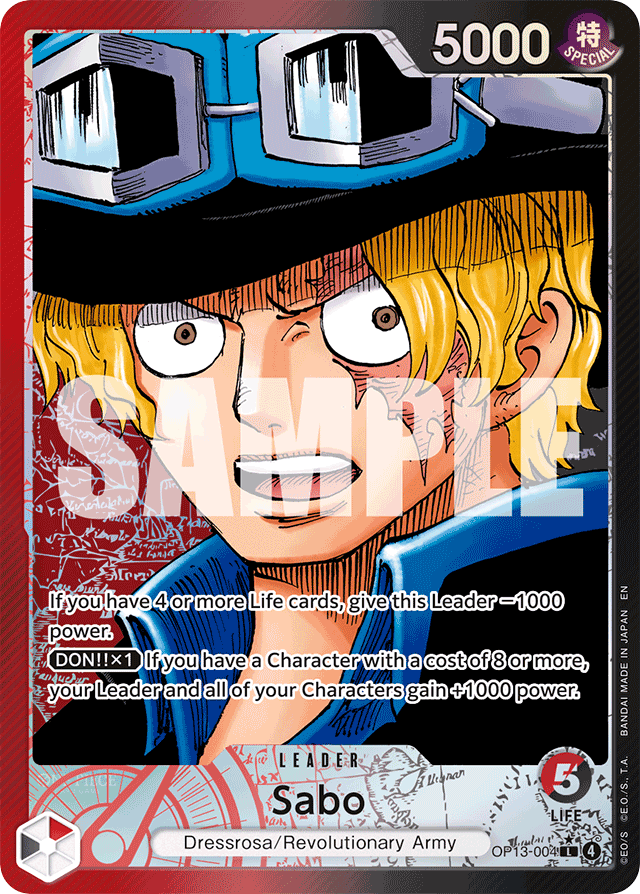 Sabo - OP13-004 - Leader (Alternate Art) - Carrying On His Will