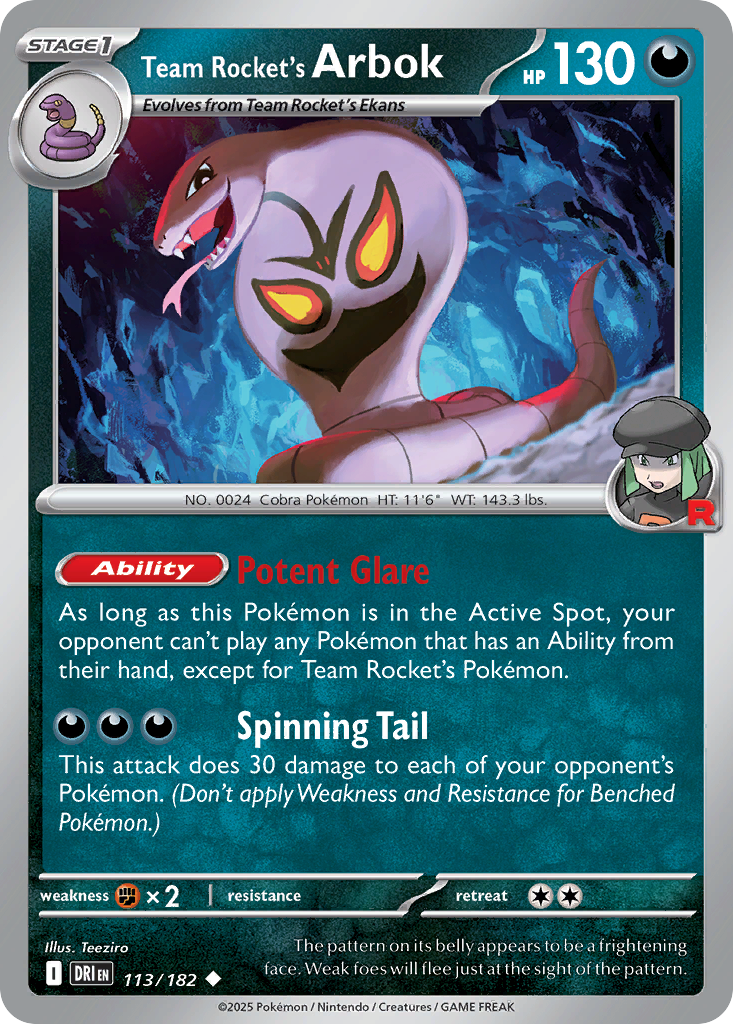 Team Rocket's Arbok - 113/182 - Destined Rivals