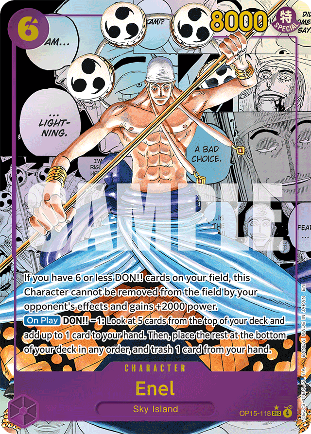 Enel - OP15-118 - Secret Rare (Manga Alt Art) - Adventure on Kami's Island
