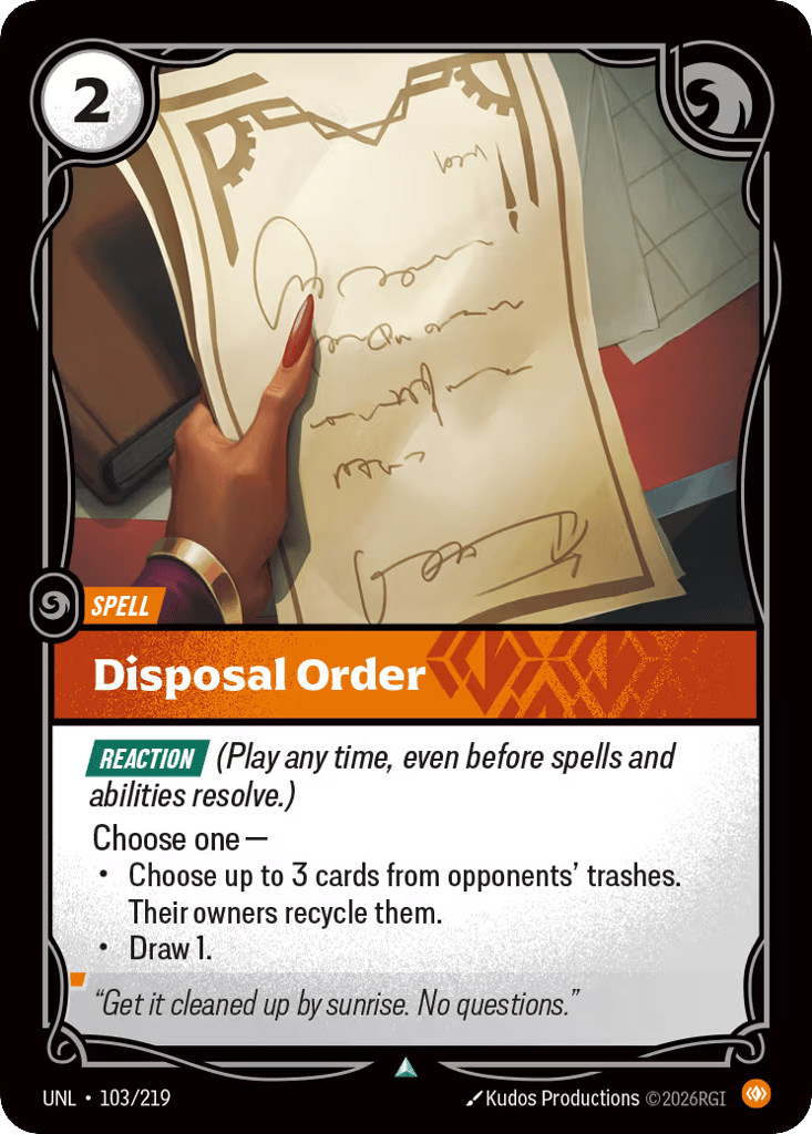 Disposal Order - 103/219 - Uncommon - Unleashed