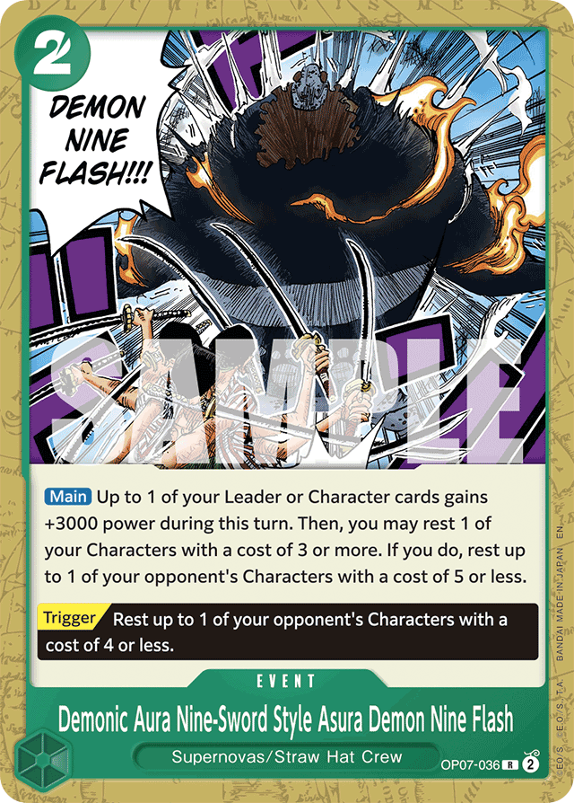 Demonic Aura Nine-Sword Style Asura Demon Nine Flash - OP07-036 - Rare (Reprint) - 500 Years In The Future
