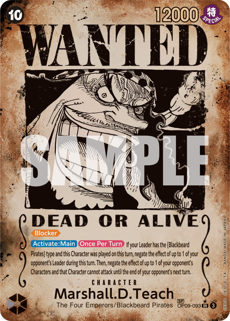 Marshall.D.Teach - OP09-093 - Super Rare (Wanted Poster) - Emperors In The New World