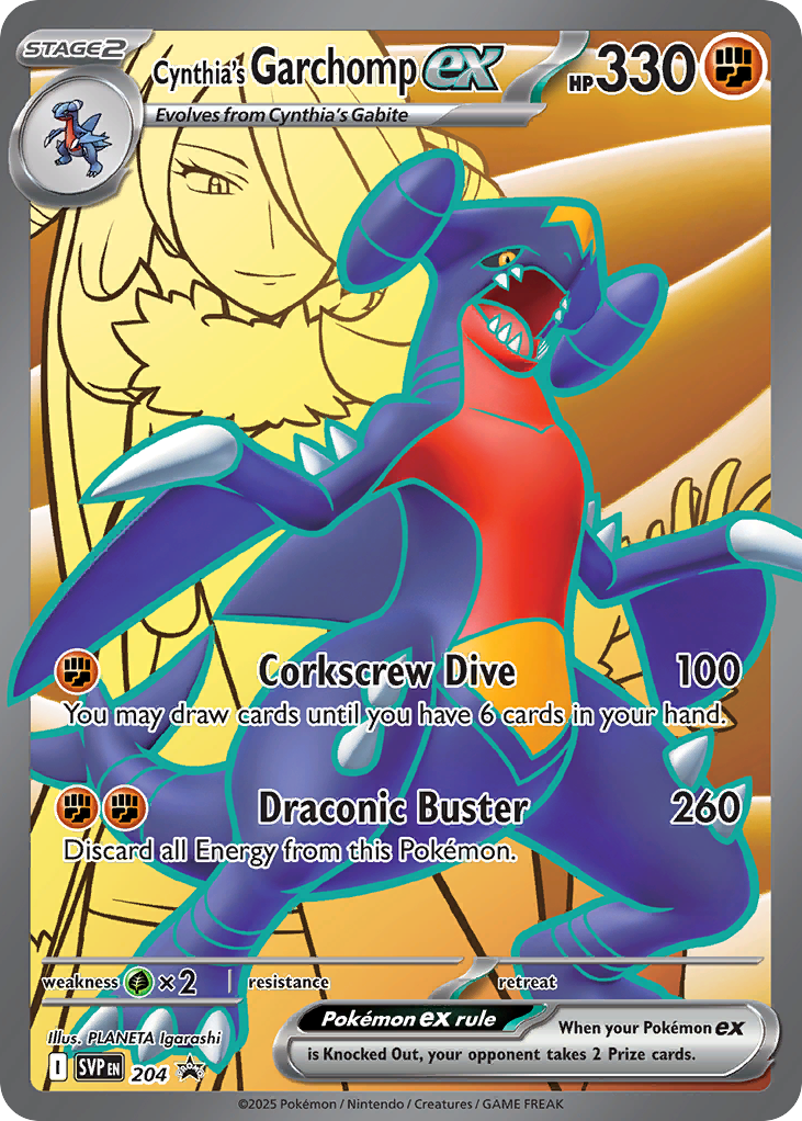 Cynthia’s Garchomp ex - 204 - Scarlet & Violet Black Star Promos