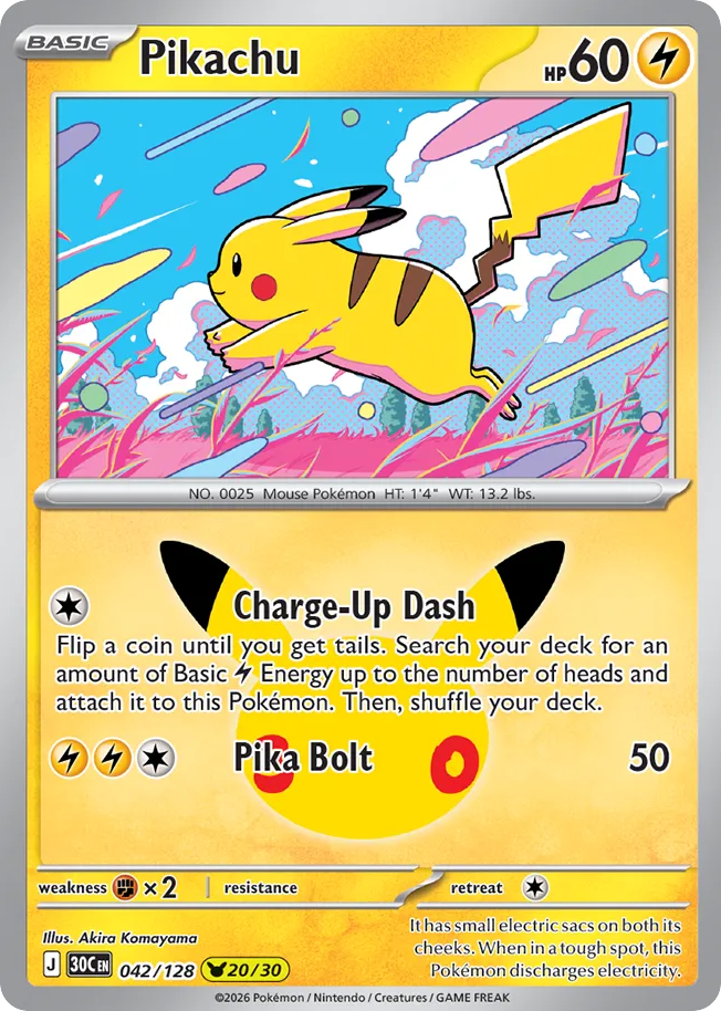 Pikachu - 042/128 - 30th Celebration