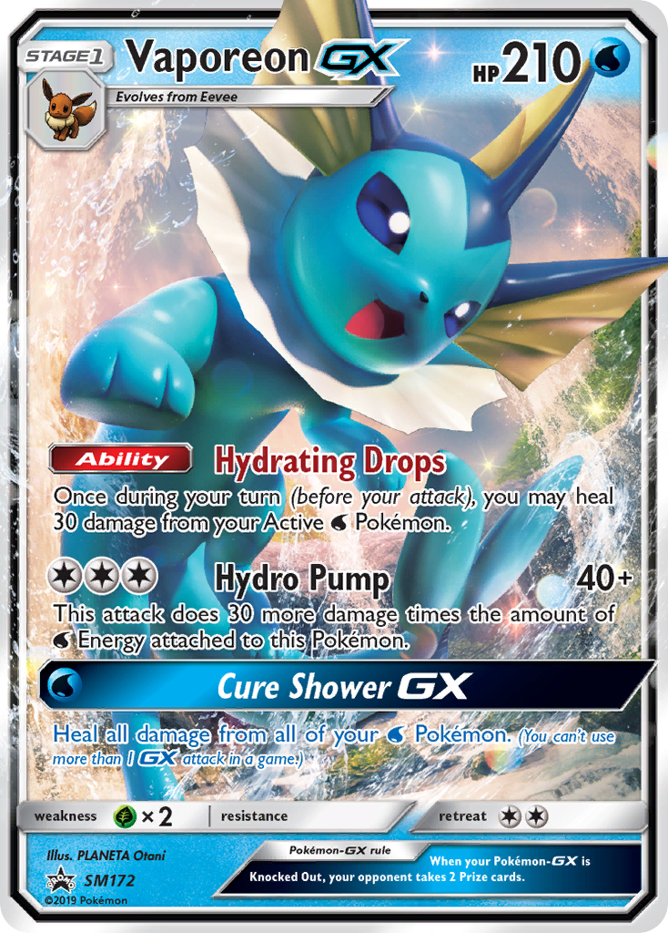 Vaporeon-GX - SM172 - SM Black Star Promos