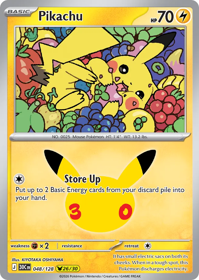 Pikachu - 048/128 - 30th Celebration