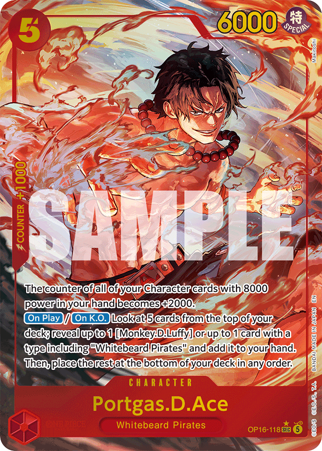 Portgas.D.Ace - OP16-118 - Secret Rare (Alternate Art) - The Time Of Battle