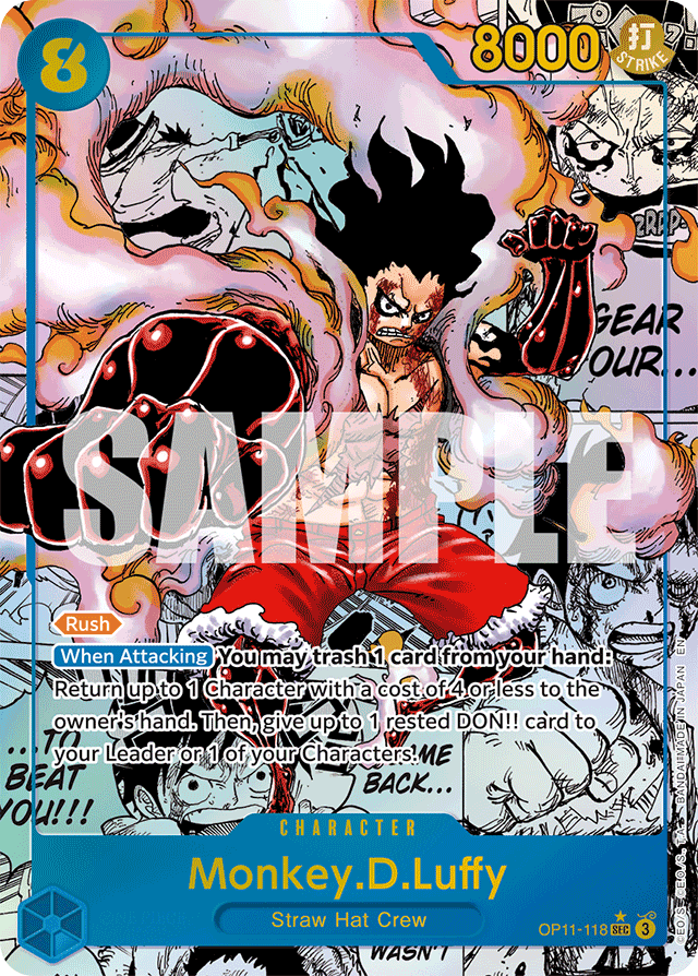 Monkey.D.Luffy - OP11-118 - Secret Rare (Manga Alt Art) - A Fist Of Divine Speed