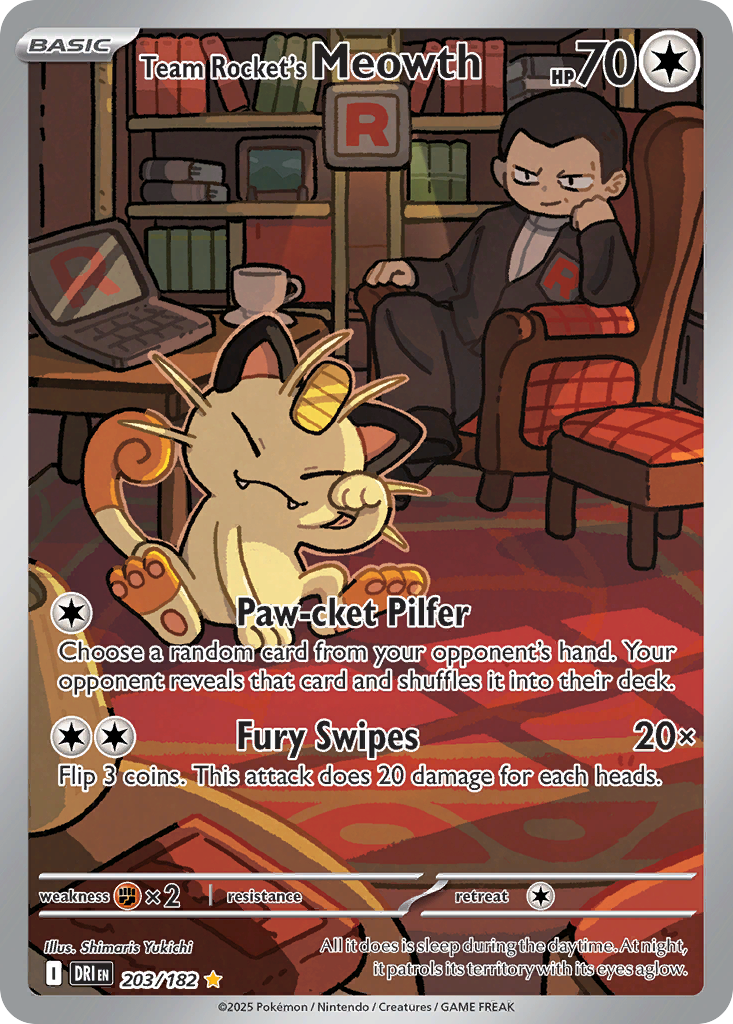 Team Rocket's Meowth - 203/182 - Destined Rivals