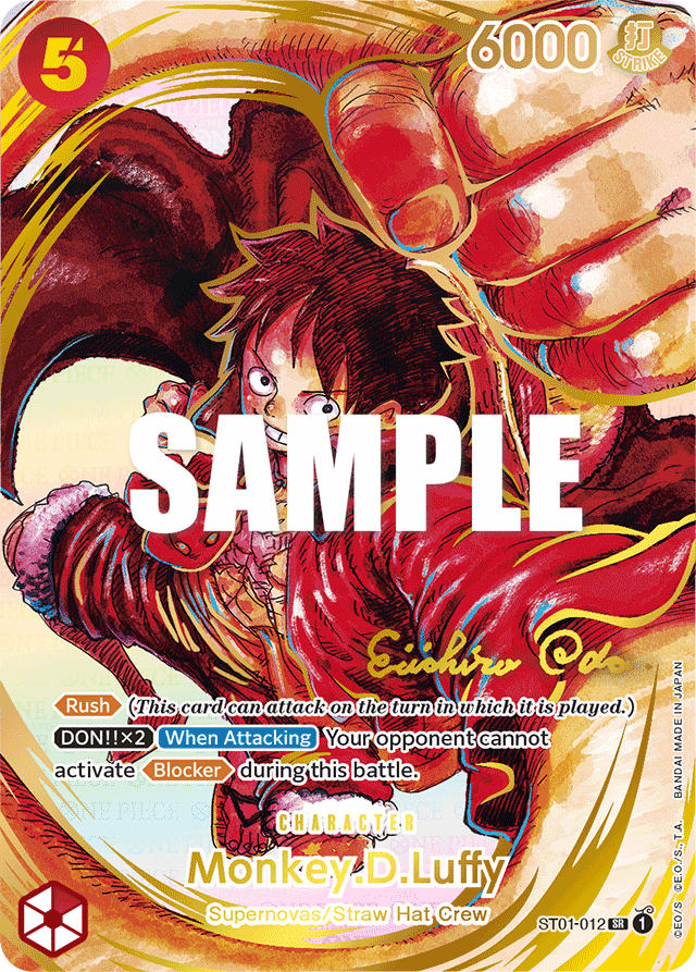 Monkey.D.Luffy - ST01-012 - Super Rare (Gold Stamp Signature) - Straw Hat Crew